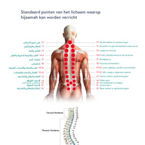 Standaard Hijaamah punten van het lichaam in posterformaat